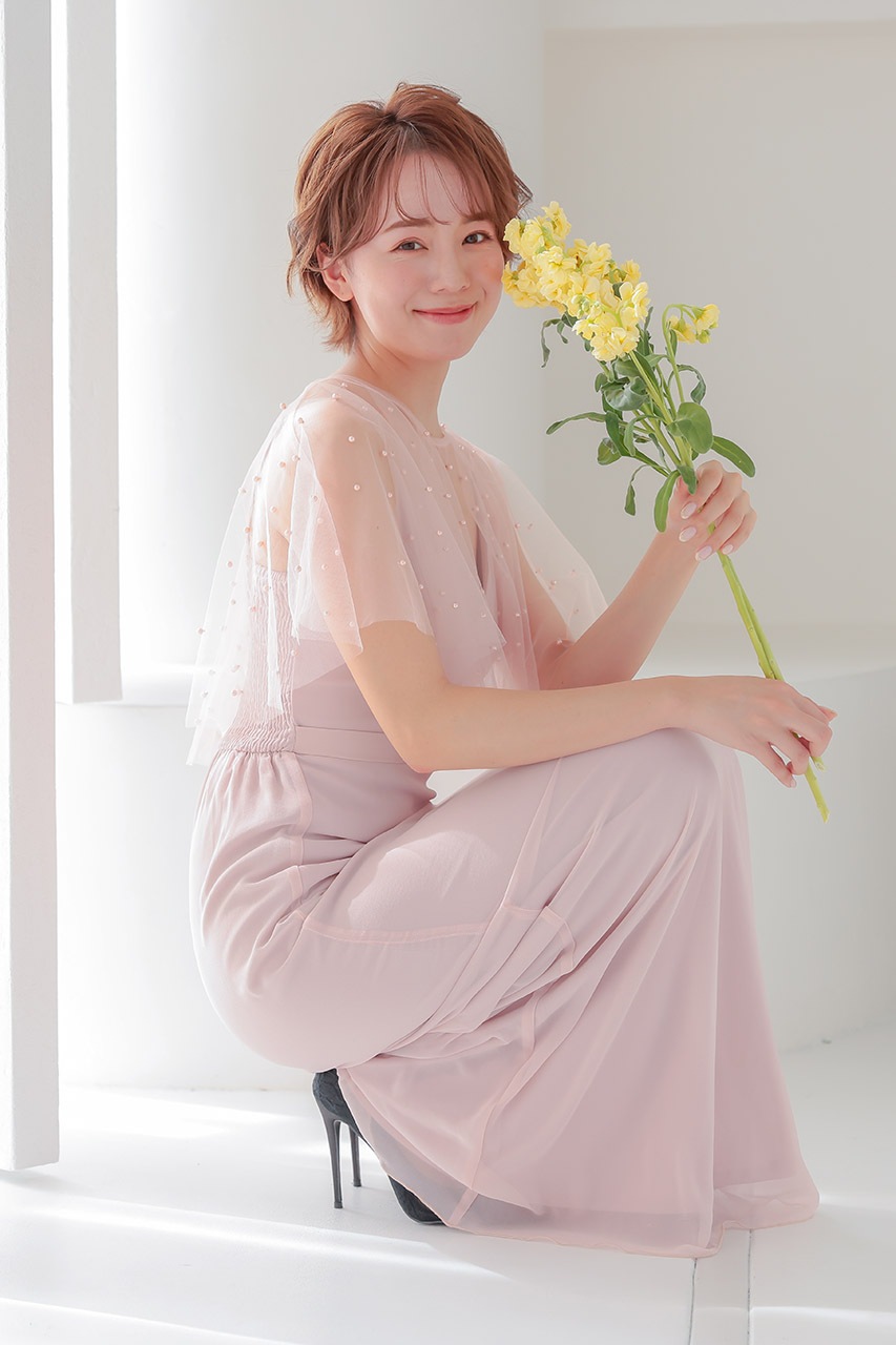 レイヤードパールロングドレス LM17840PK ｜パーティードレス・結婚式