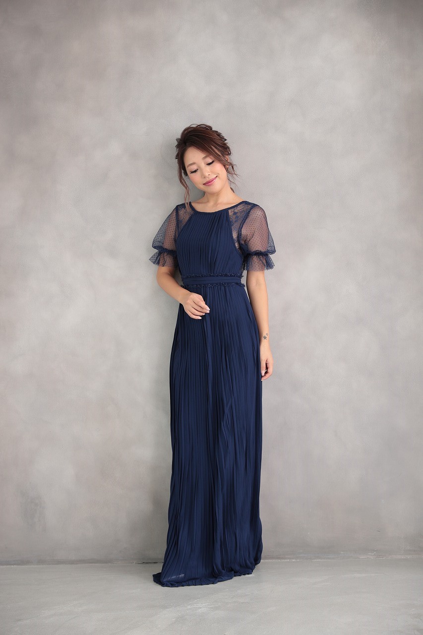 パーティーにも☆【ELISABETTA FRANCHI】プリーツロングドレス