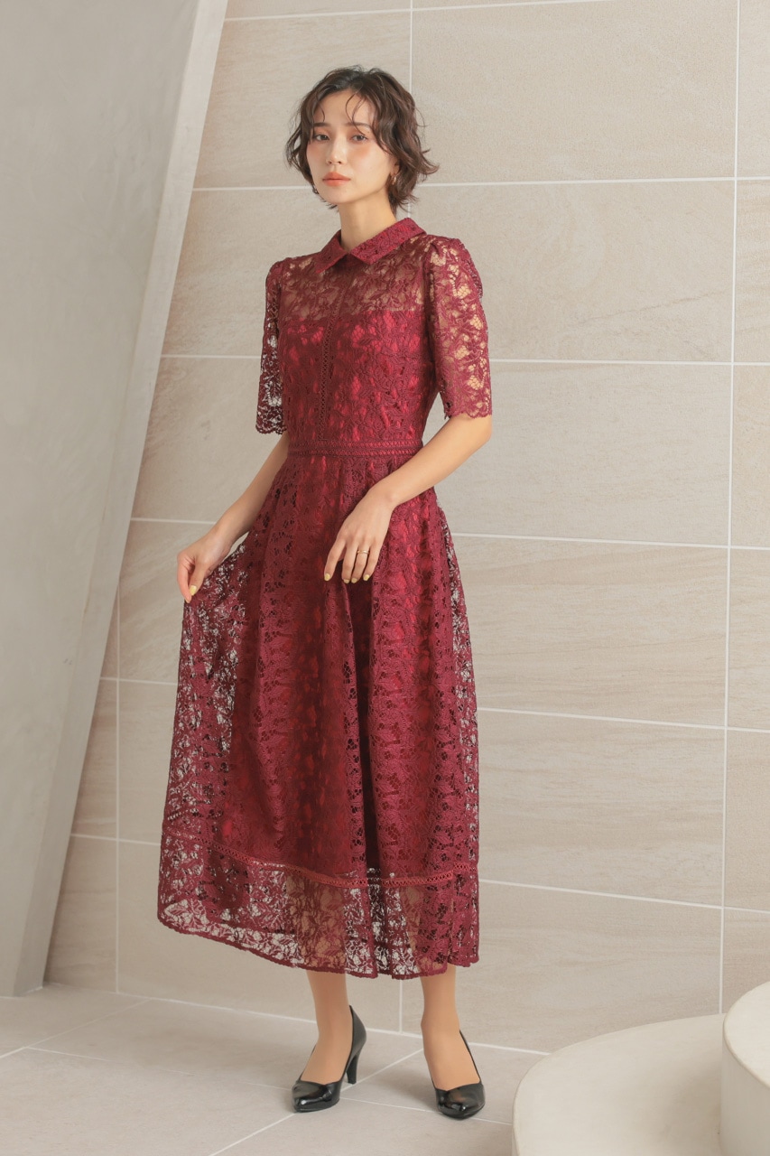 ♦︎ □ 44790★年 レッドヴァレンティノ ドレス ワンピース レース 付襟 ♦︎ □ 44790☆年 レッドヴァレンティノ ドレス ワンピース レース 付襟