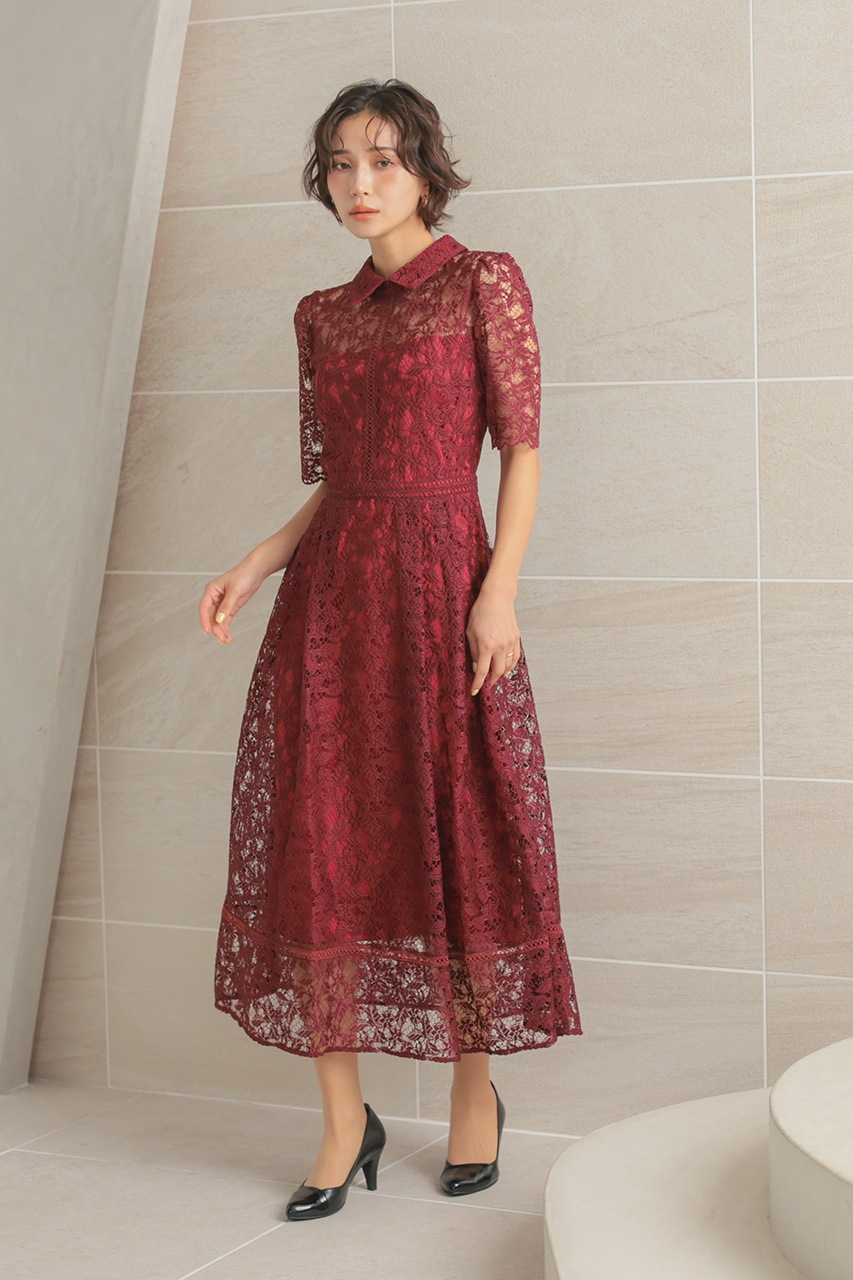 ♦︎ □ 44790★年 レッドヴァレンティノ ドレス ワンピース レース 付襟 ♦︎ □ 44790☆年 レッドヴァレンティノ ドレス ワンピース レース 付