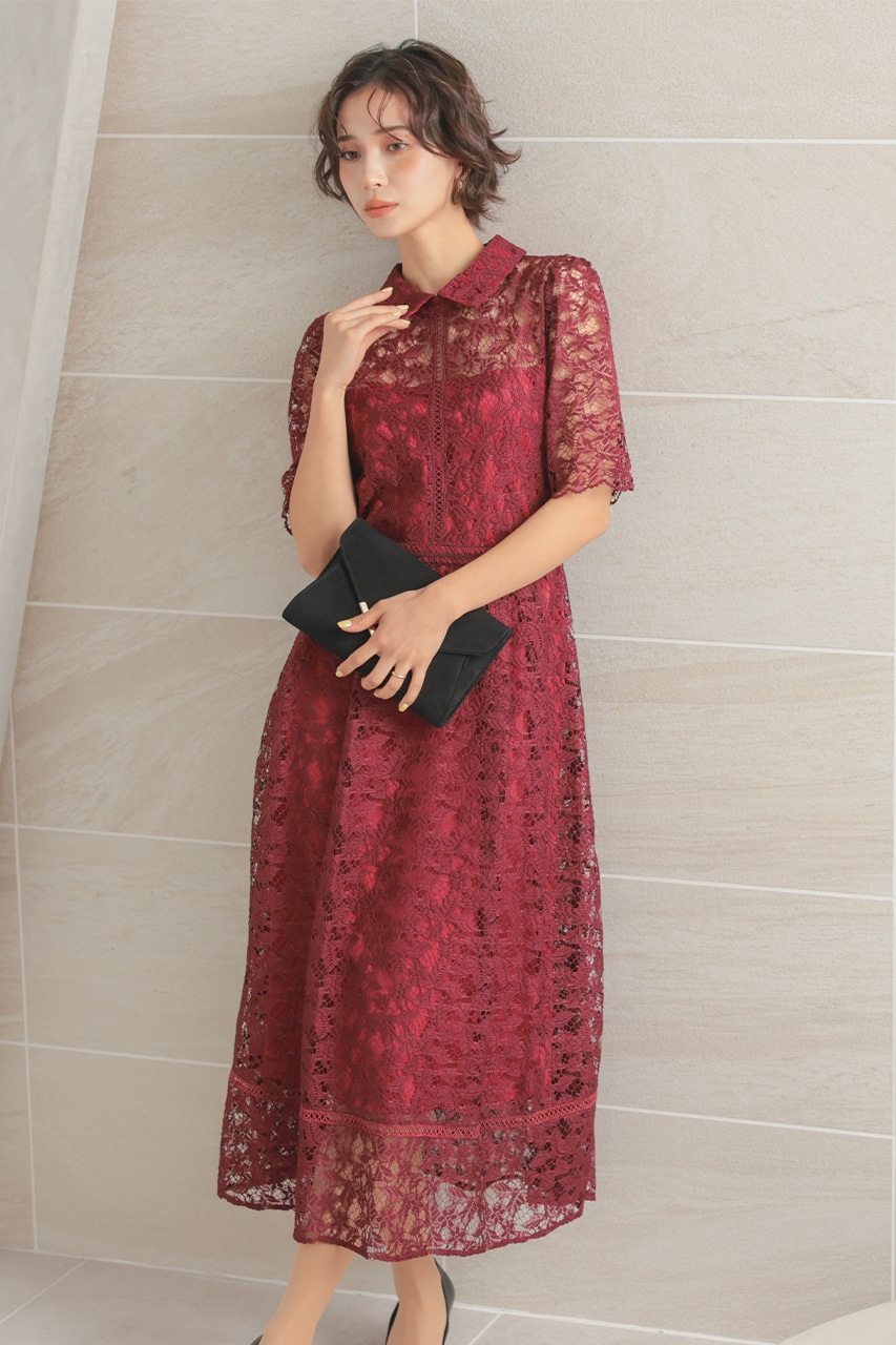 ♦︎ □ 44790★年 レッドヴァレンティノ ドレス ワンピース レース 付襟 ♦︎ □ 44790☆年 レッドヴァレンティノ ドレス ワンピース レース 付襟