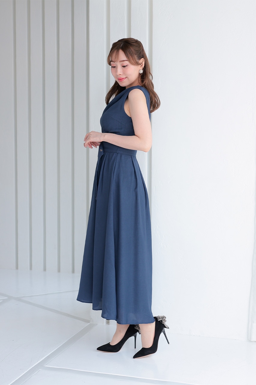 アウトレット品50%OFF】ウエストベルトタックワンピース Mサイズ