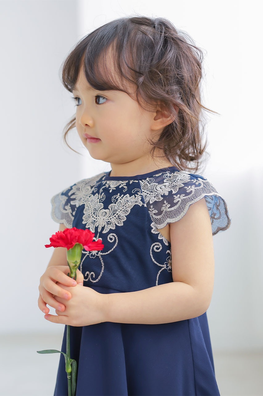 Chi Chi Girls ゴールド刺繍Aラインドレス 3-7歳 Navy CG78003N