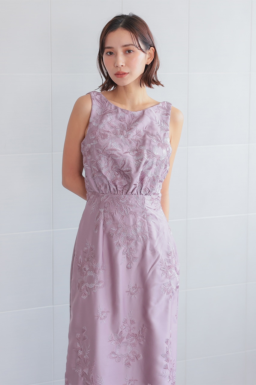 カズハUNFORGIVEN thunder party ロンドン エンブロイダリーカウルバックロングドレス C71305LI ｜パーティー