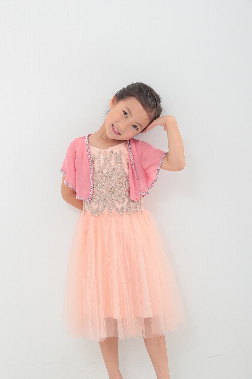 エアリーシフォンビーズボレロpink 5 8歳 Lmk264p パーティードレス ワンピースの通販classy And Fabulous