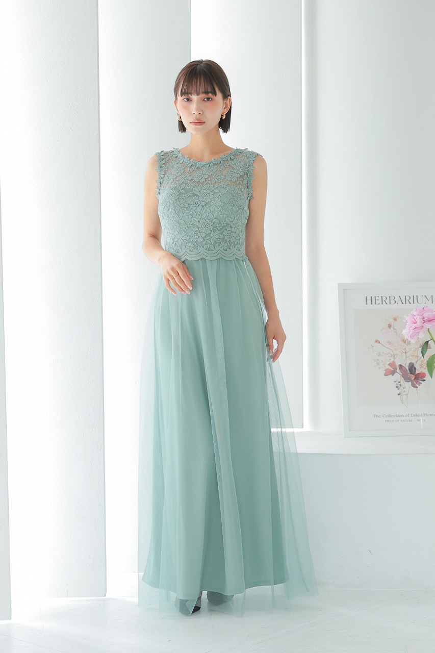 ストレッチレースロングドレス V14052673MT ｜パーティードレス