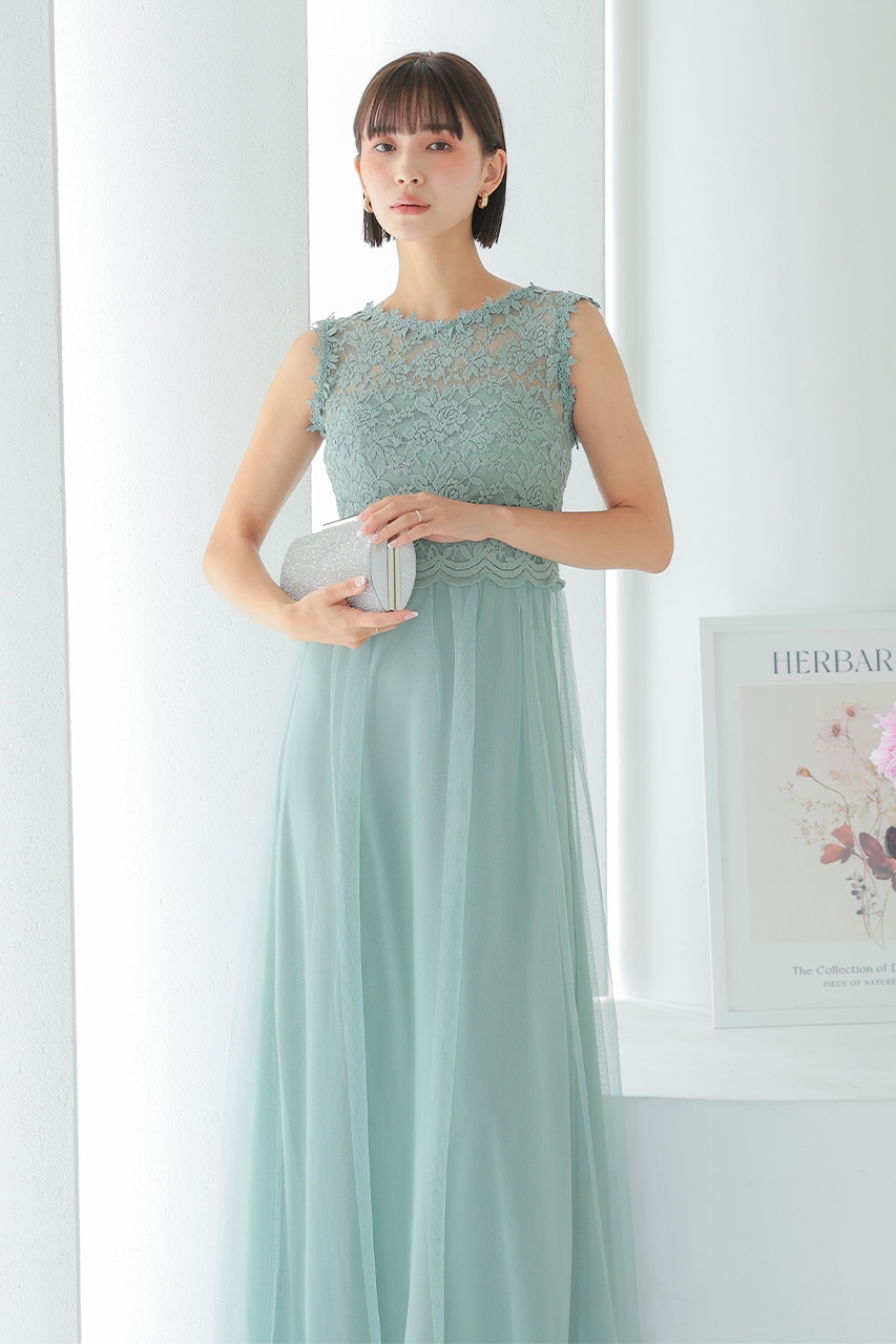 ストレッチレースロングドレス V14052673MT ｜パーティードレス