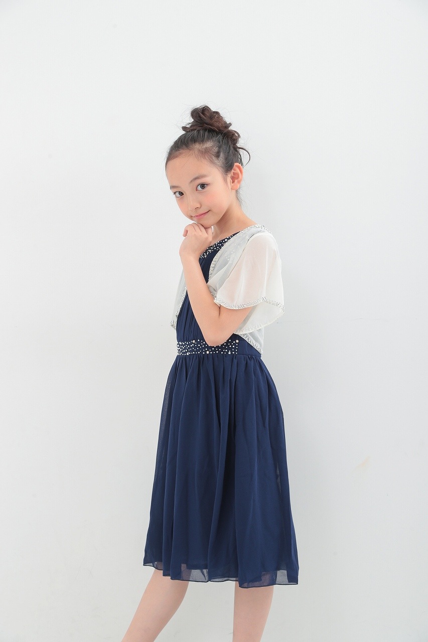 訪問着からボレロ付きドレス ストレッチレースボレロ付きブラックシフォンドレス