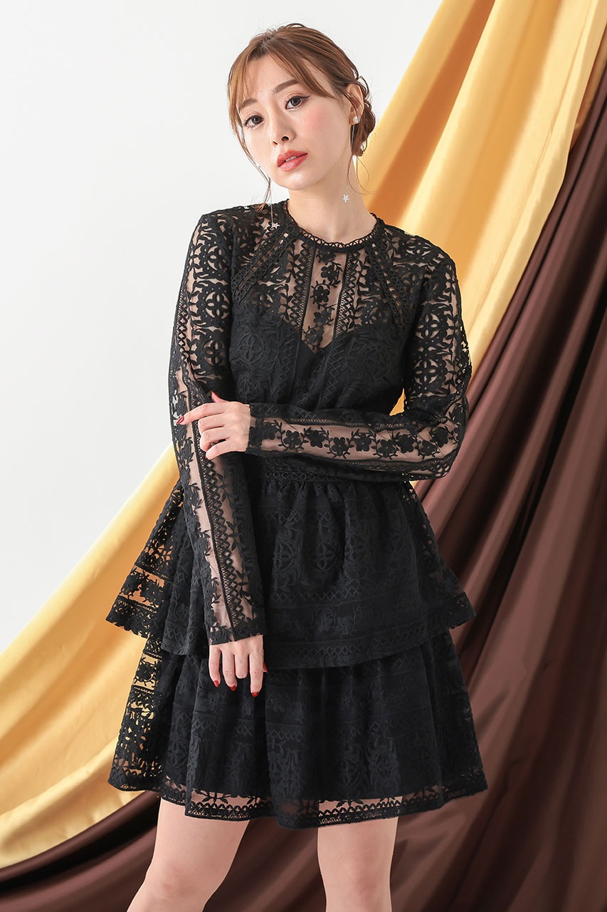 Elie Saab ★Black 花柄 エンブロイダリー ドレス★10Y Amazon.com: Elie Saab, Brocade Midi Dress, 10, Black And