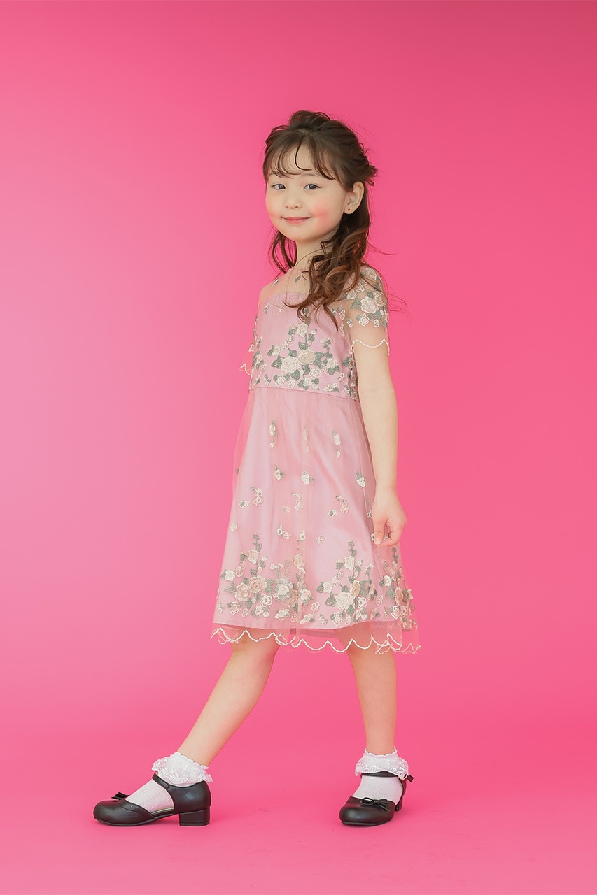 Chi Chi Girls フラワー刺繍シアーレースドレス 3-7歳 CG9624P