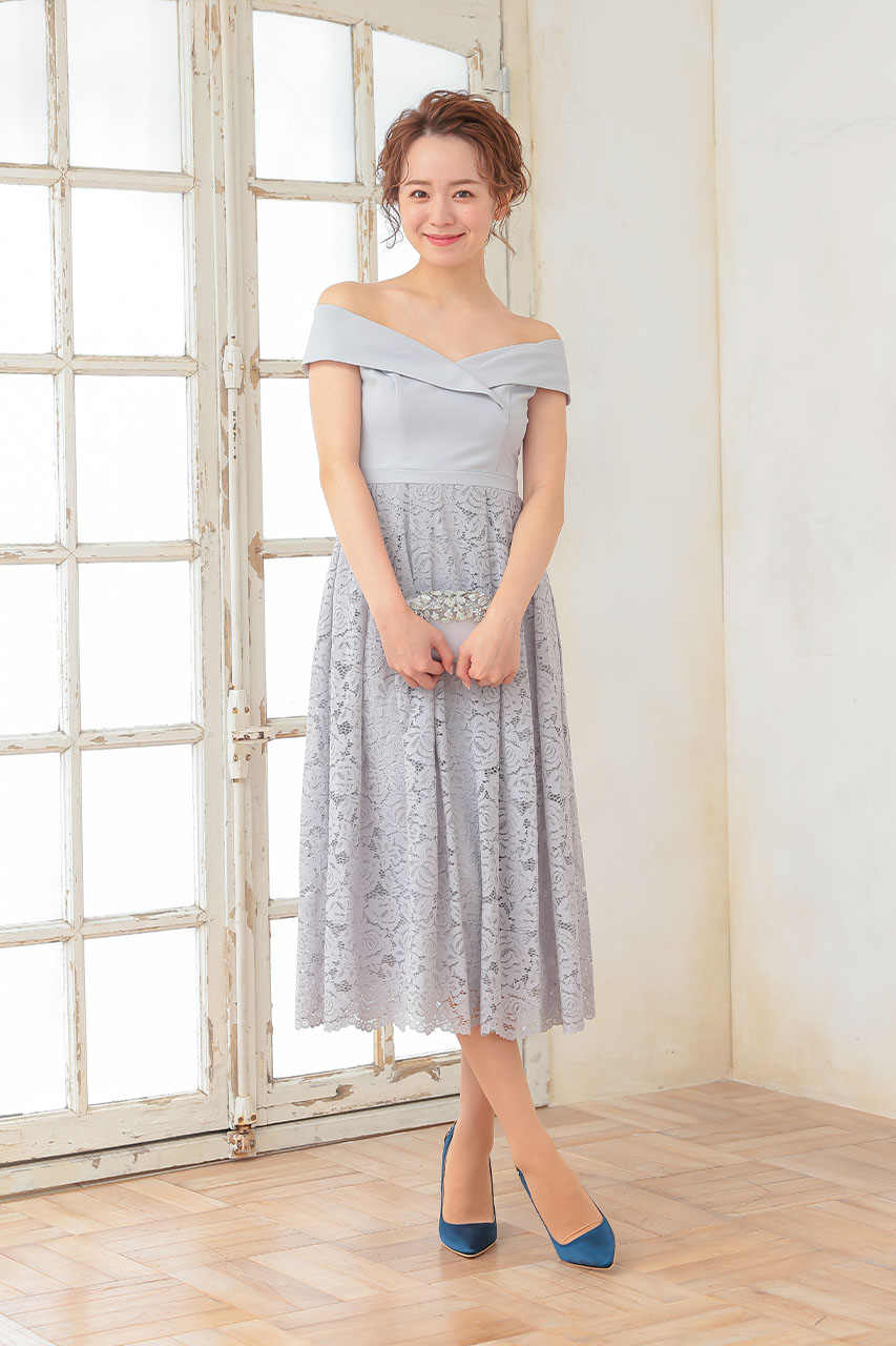 オフショルプリーツレースドレス Ogy パーティードレス 結婚式ワンピースの通販classy And Fabulous オフショルプリーツレースドレス Ogy パーティードレス 結婚式ワンピースの通販classy And Fabulous