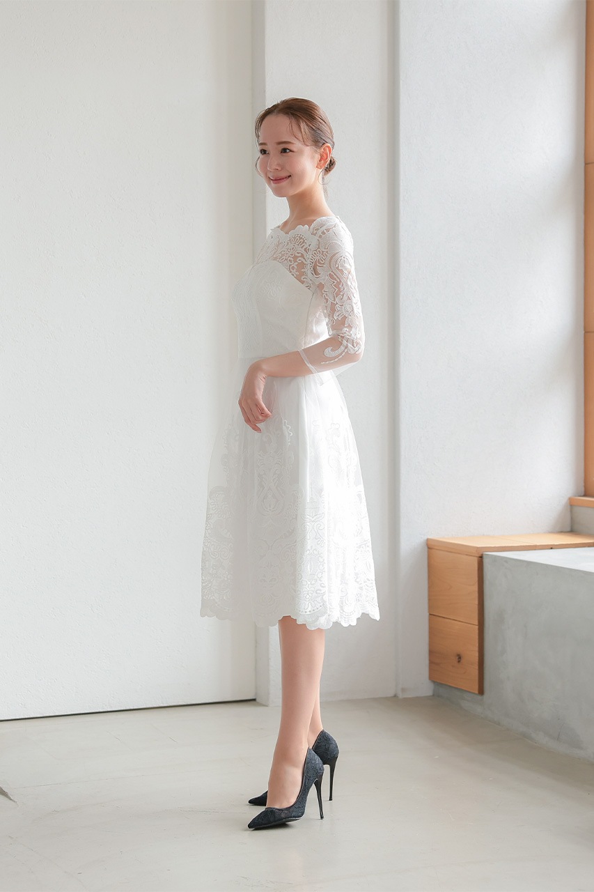 アウトレット品30%OFF】レースディテールフレアドレス Mサイズ アウトレット品30%OFF】レースディテールフレアドレス Mサイズ