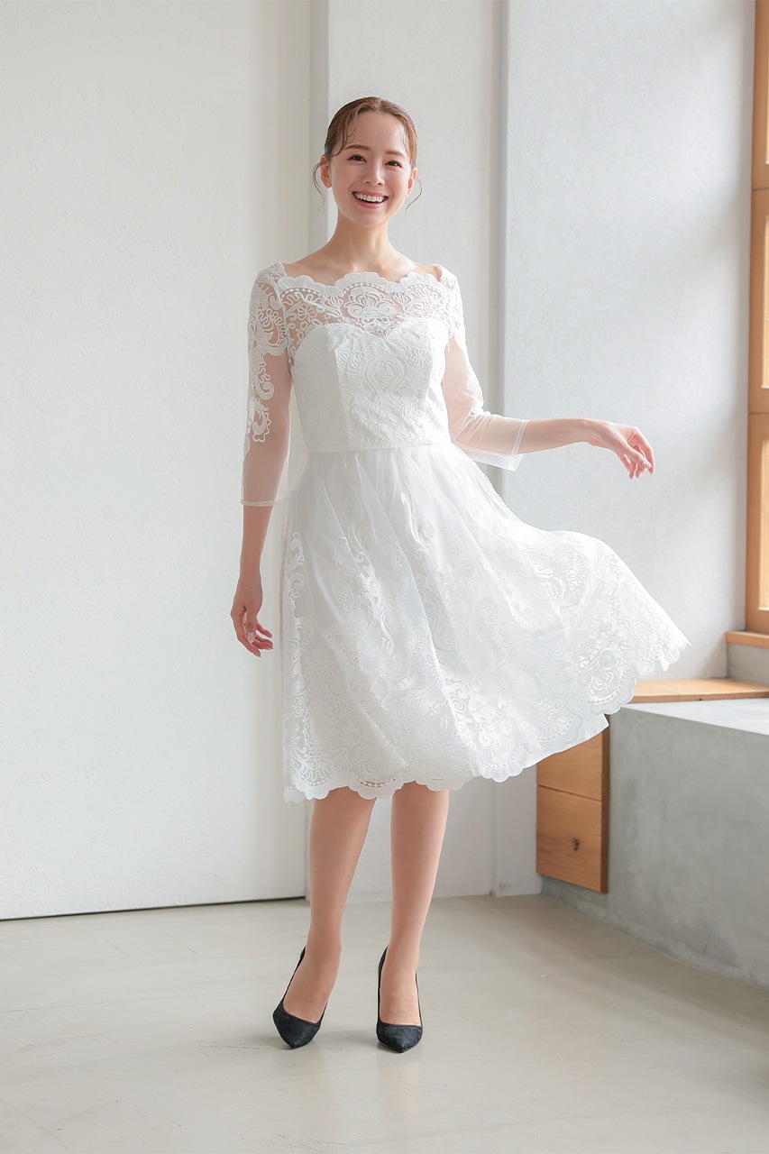 レディシルエットレースドレス/ベージュ/M nairo】レディシルエットレースドレス ベージュ 2025年最新