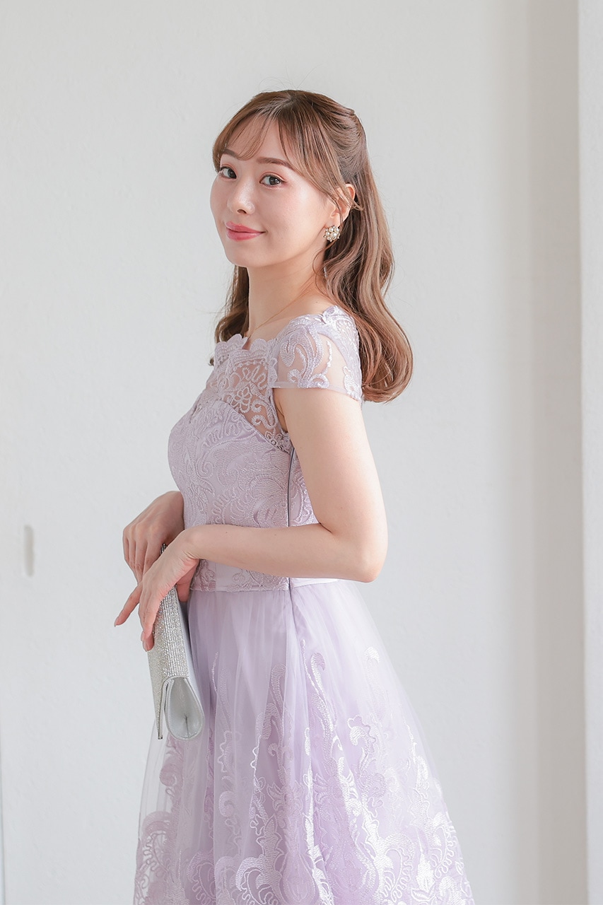 アウトレット品30%OFF】フレアパーティードレス Lサイズ