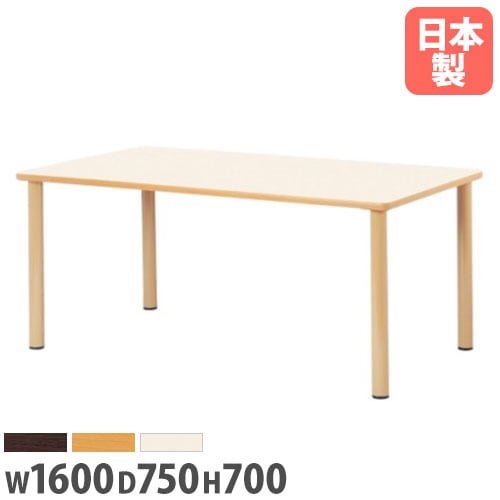 ダイニングテーブル 幅1600mm 奥行750mm 角型 ミーティングテーブル 作業台 介護施設 ナチュラル 北欧 食堂 長方形 会議 会社 FED-1675K