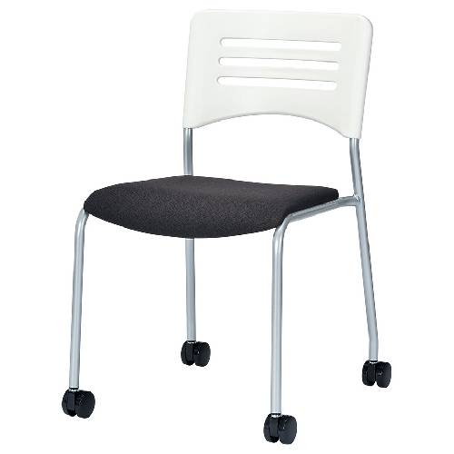 スタッキングチェア シルバー脚 キャスター付 ミーティングチェア 会議チェア NT-90SC