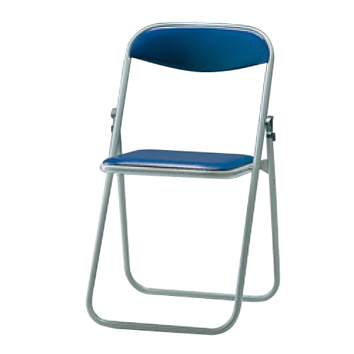 パイプイス スチール脚 ライトグレー粉体塗装 ビニールレザー張り 折り畳みチェア SO-104VT