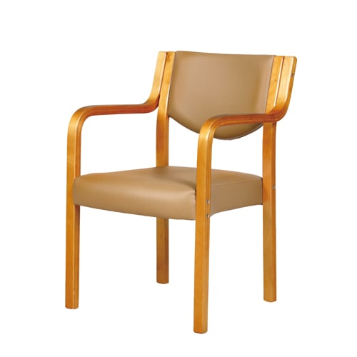 ダイニングチェア 介護椅子 肘付き 木製 レザー MC-510NA