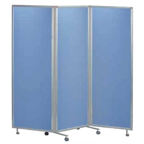 パーテーション キャスター付き 折りたたみ 3連 布 スチール 幅1800×高さ1725mm SMP-3CL-BL