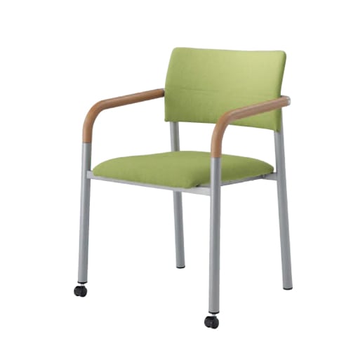 スタッキングチェア 肘付き キャスター付き シンプル ミーティングチェア L642BE-FFW