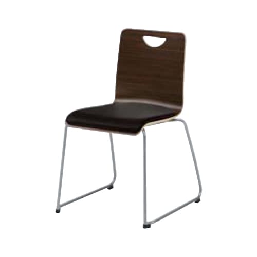 スタッキングチェア オカムラ 座パッド付き ループ脚 レザー LW19AD-P