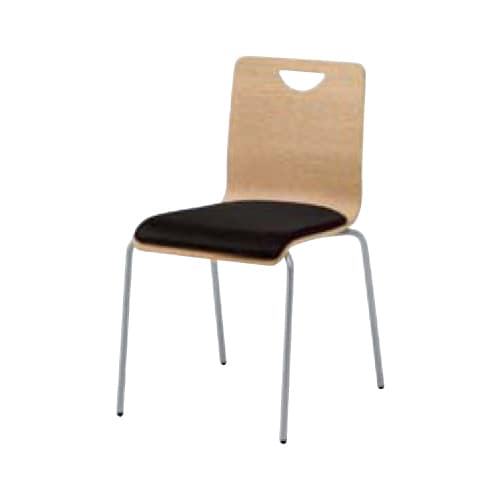 スタッキングチェア オカムラ 座パッド付き 4本脚 レザー LW19BN-P