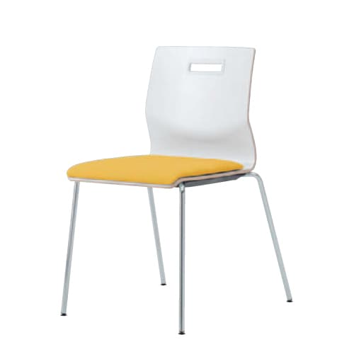 スタッキングチェア シンプル スタイリッシュ 座パッドタイプ ホワイトシェル L409WS-F