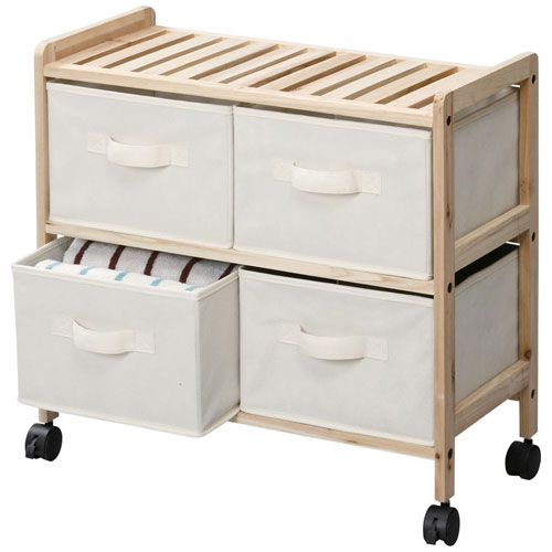 チェスト 2段 キャスター付 ローチェスト タンス LFS-376