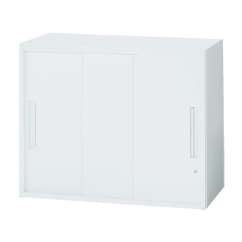 スチールキャビネット 3枚引戸書庫 鍵付き 幅900×奥行450×高さ720mm TF-C3-07-9045-OW 東洋事務器工業