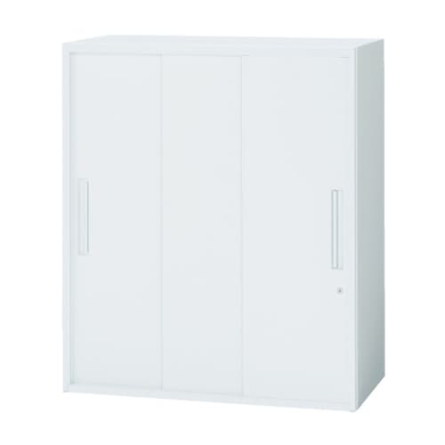 スチールキャビネット 3枚引戸書庫 鍵付き 幅900×奥行400×高さ1050mm TF-C3-11-9040-OW 東洋事務器工業