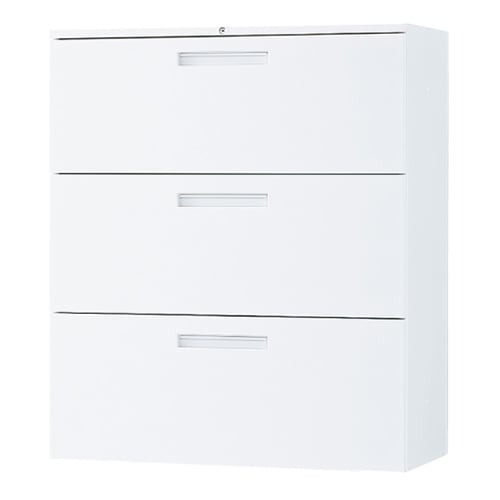 スチールキャビネット ラテラル 鍵付き 幅800×奥行450×高さ1050mm TF-L3-11-8045-OW 東洋事務器工業