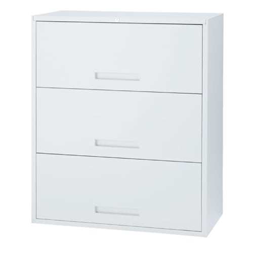 スチールキャビネット ラテラル 鍵付き 幅900×奥行450×高さ1050mm TF-OD3-11-9045-OW 東洋事務器工業