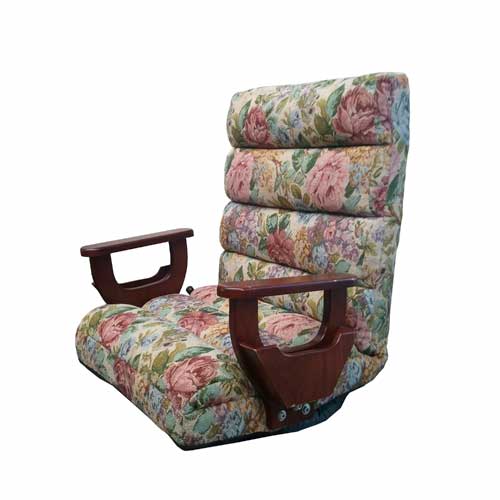 座椅子 回転式 肘付き 肘付回転レバー座椅子 一人掛けチェア フロアチェア 回転いす 肘付き椅子 チェア リビング 居間 和室 F-1215 通販