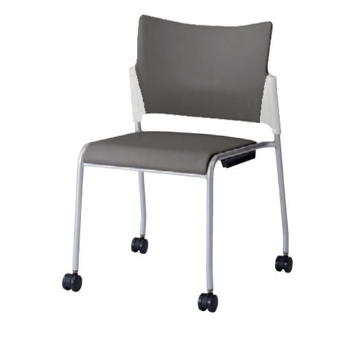 スタッキングチェア オカムラ レーテ キャスター付き レザー 81R2BY-PB