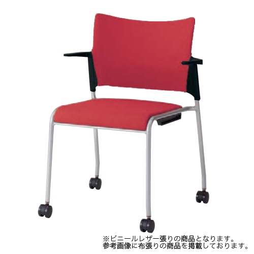 スタッキングチェア オカムラ レーテ キャスター付き レザー 81R2HY-PB