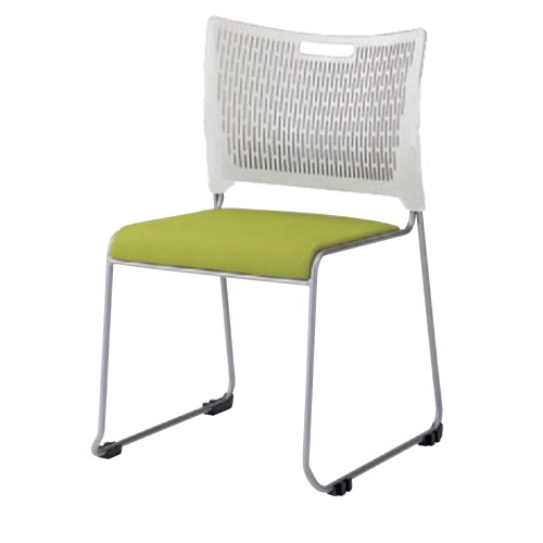 スタッキングチェア オカムラ レーテ メッキ脚 布張り 81R2AZ-FFW