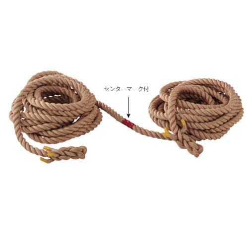 綱引ロ－プ 径45mm×40m 綱引き用ロープ 綱 高校生向き 一般サイズ 定尺品 マニラ麻 センターマーク付き 運動会 スポーツ大会 学校 レクリエーション S-8809 通販