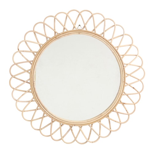 ミラー 壁掛け 壁掛けミラー ラタン製鏡 ラタンウォールミラー サン