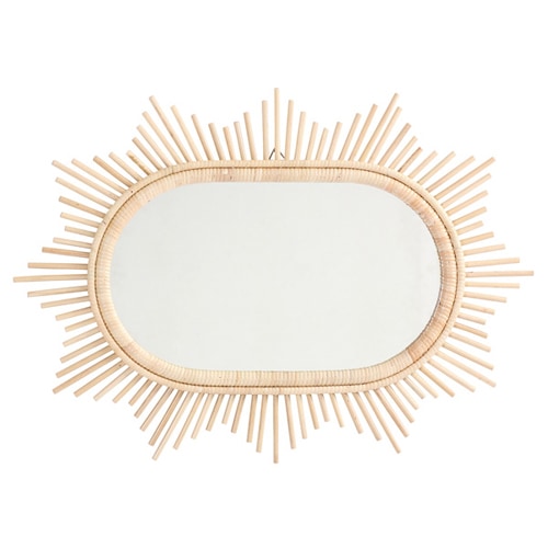 ラタン サンミラー ミラー 壁掛け サンミラー ラタンミラー 星型 壁掛けミラー ラタン製鏡