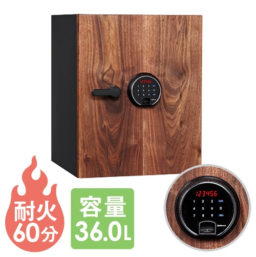 耐火金庫 タッチパネル 小型 指紋 おしゃれ 36L A4 18ヶ月保証 耐火