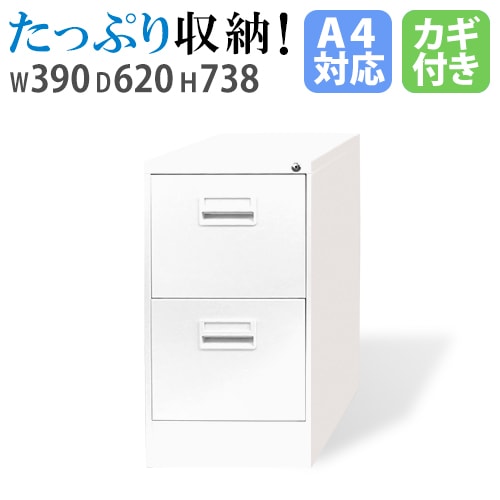 ファイリングキャビネット 2段 A4 鍵付き キャビネット L-A4-2（商品