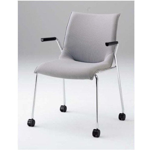 ミーティングチェア オカムラ 4本脚 キャスター付 肘付き 8145CB-P
