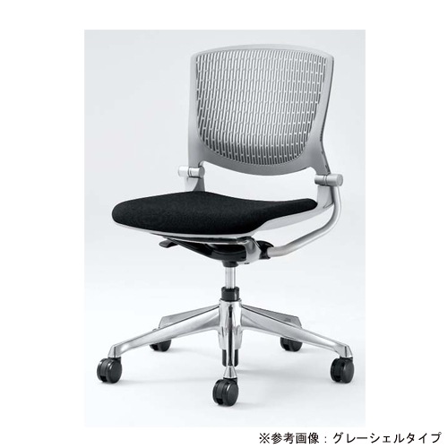 ミーティングチェア オカムラ グラータ 肘なし ブラックシェル 8142LR-F
