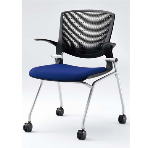 ミーティングチェア オカムラ グラータ 肘付き ブラックシェル 8142QA-F