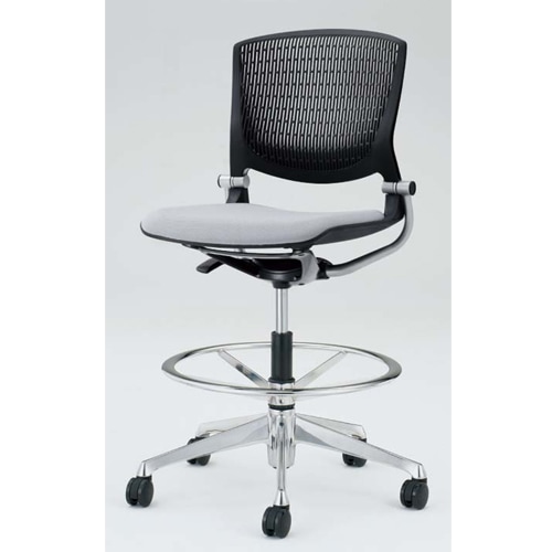 ミーティングチェア オカムラ グラータ 肘なし ブラックシェル 8142UX-F