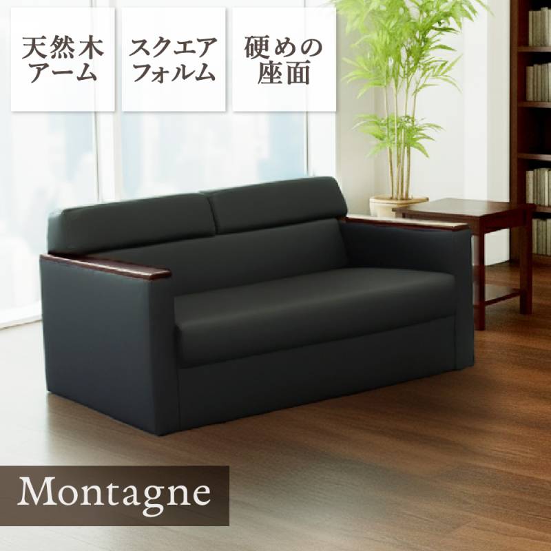 応接ソファ 2人用 幅1485×奥行765×高さ760(座面高410)mm KPQ-2-2（商品