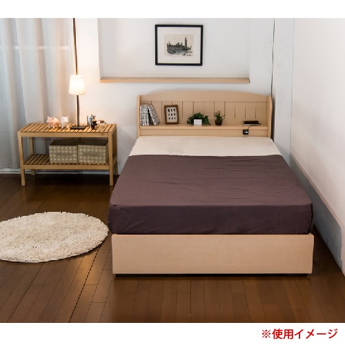 収納付きベッド シングル マットレス付き 幅97×長さ208×高さ70cm 木製
