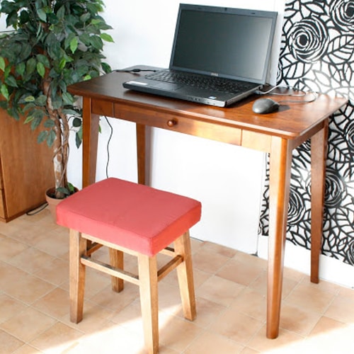 パソコンデスク 幅75cm 机 コンパクト おしゃれ 北欧風 レトロ調 82