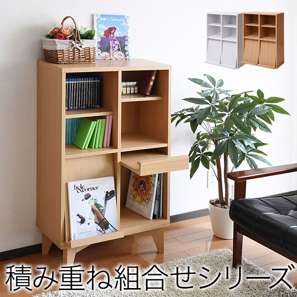 ディスプレイラック 2段 本棚 収納ラック ブックシェルフ FR-047（商品