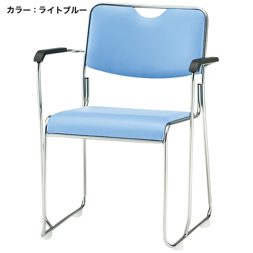 スタッキングチェア 肘付き キャスター付き メッシュ ネスティング